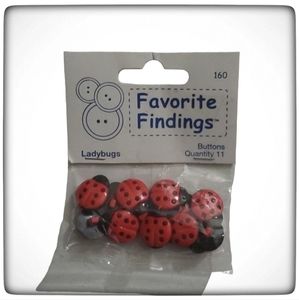 Vintage Lady Bug Shank Buttons-Quantity 11
